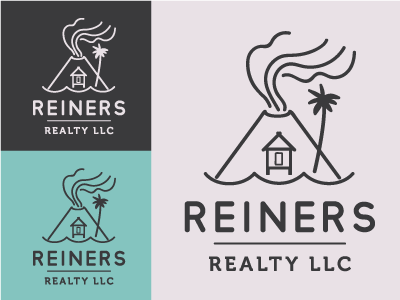 Reiners Realty Logo Concept branding hawaii hawaiiana lava lavaland line art logo minimalist realtor realty volcano