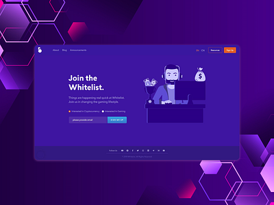 Landing page for a crypto branding crypto flat minimal typography ui vector web website