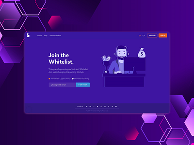 Landing page for a crypto