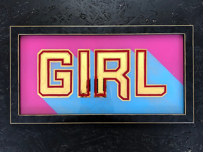 Girl gold sign gilded gold hand painted lettering sign sign painter sign painting