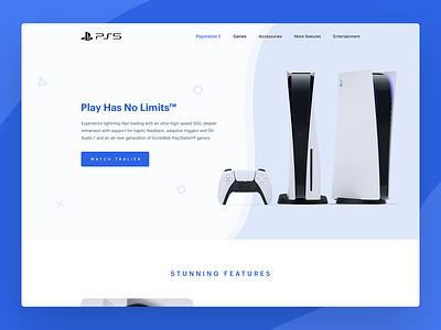 PlayStation 5 website interface design - Website ui ux design