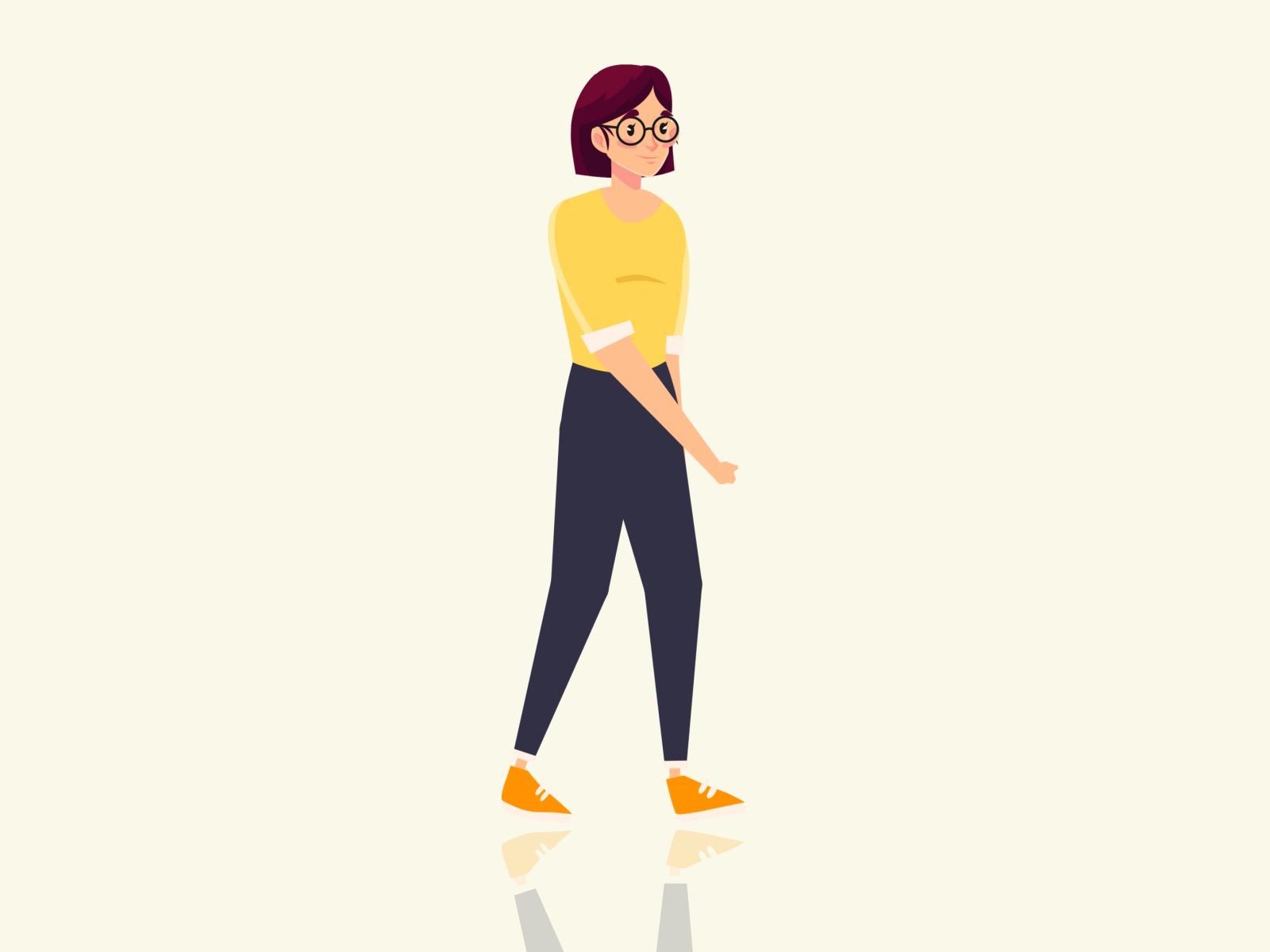Walk cycle animation - Gif animation After Effects 2d 2d animation after effects animate animation character animation character design design dribbble explainer explainer video gif gif animation illustration loop animation motion motion design motion graphics walk animation walk cycle