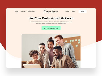 Coaching website ui design - Landing page design - Ui Ux design