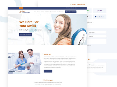 Dental Landing Page Design app branding dental care dentistry design dribbble graphicdesign icon illustration landingpage minimal product design typography ui userexperience userinterface ux web design webdesign website