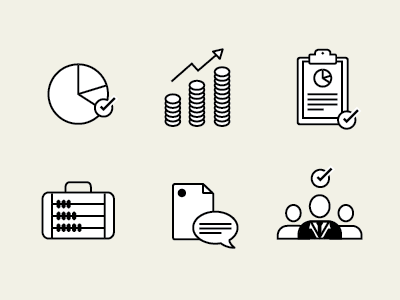 Corporate Consulting Icons accountant business consultant corporate hospitality hotel icons vector