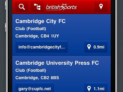 British Sports: Results css html5 iphone littleredletter ui web app