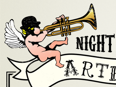 Night Of The Artisans cambridge cherub flyer gigs littleredletter poster trumpet vector