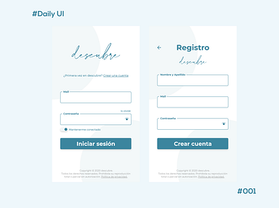 Sign In - Sign Up / Daily UI #001 app dailyui ui ux