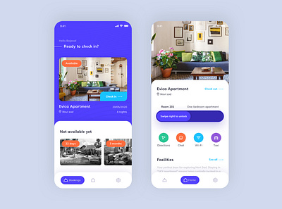 Cozzy - Smart Hotel App app design blue moye moyedesign orange slider ui ui design ux uxdesign uxui