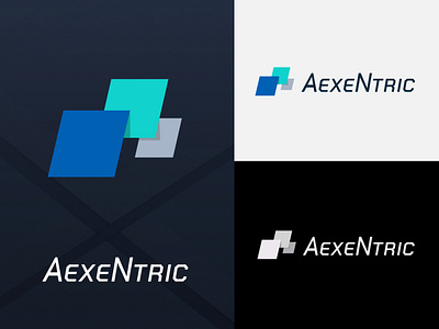 AexceNtric branding flat icon logo minimal moye moyedesign technology typography