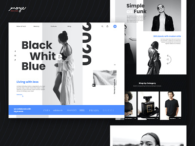 BBW Website app design black white blue fashion fashion website minimal moye moyedesign simple website typography ui web design website