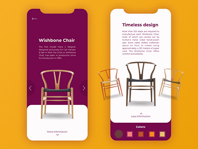 Wishbone chair - Interior design animation app app design branding gif minimal motion motion design moye ui ui design uiux user experience ux