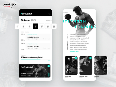 Fit World app app design design gym app moye moyedesign uidesign uxdesign workout app