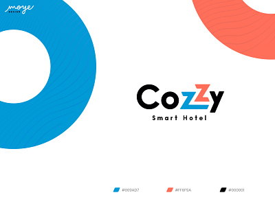 CoZzy - Smart Hotel blue branding cozy cozzy design hotel icon logo minimal moye moyedesign orange simple design smart typography vibrant