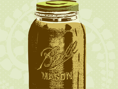 Mason Jar beer illustration mason jar restaurant poster watercourse food