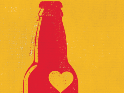 Beerbottle design illustration jsteinberg screen print texture