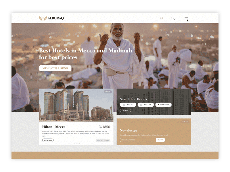 Al Buraq Menu Interactions animation homepage interactions islamic menu micro minimal principle simple travel ux