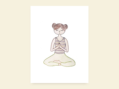 Meditating Mabel art character girl illustration meditating meditation pencil woman yoga