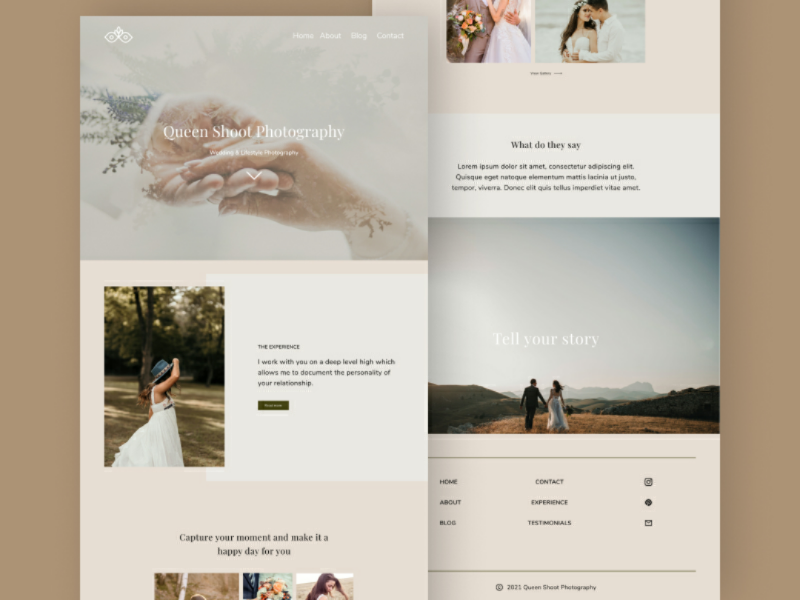 Landing Page Queen Shoot Photography. By Muhammad Reza Setiawan On Dribbble