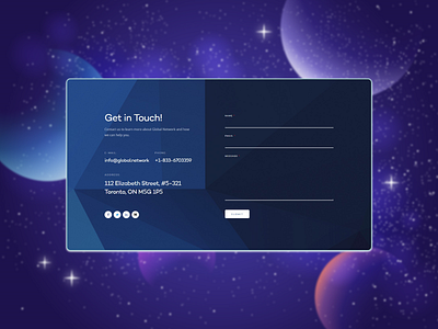 Get in touch section flat landing page ui web website