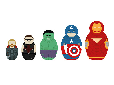 Avengers Russian dolls avengers captain america hawkeye hulk iron man russiandolls thor