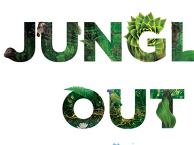 'It's a jungle out there' type animal jungle leaf leaves monk monkey parrot quote theme tune type typography zebra