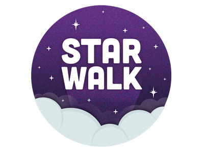 Starwalk logo circle clouds logo noise purple sky star walk