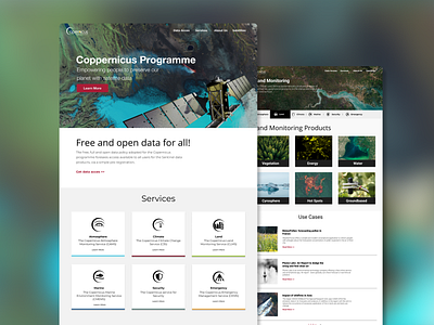 The EU Coppernicus Satellite Programme bigdata design landingpage satellite ui uiux webdesign