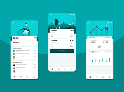 Holiday Saving App app app design design finance goal holiday money saving ui uiux