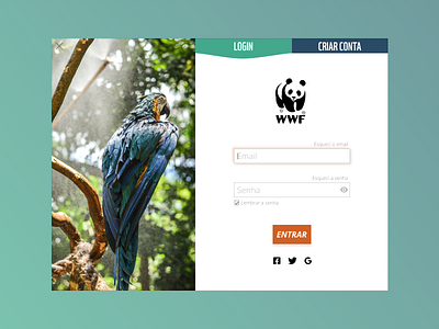 WWF - Login Modal design ui web