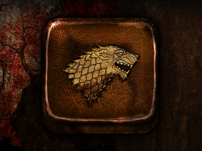 Stark Icon - Game of Thrones bark emblem fur game of thrones icon ios leather stark wolf wood