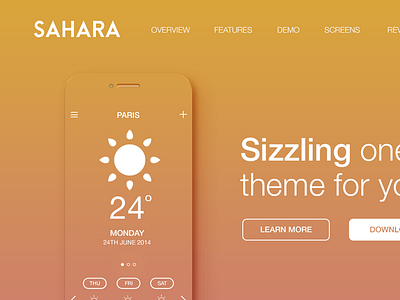 Sahara app one page love promo web