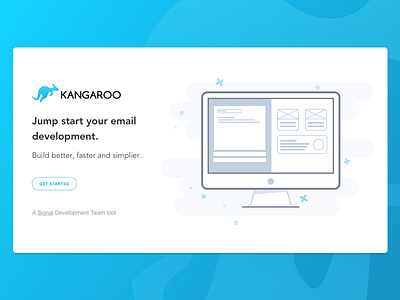 Kangaroo brand email builder illustration interface kangaroo product