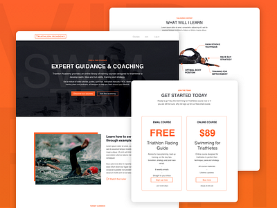 Triathlon Academy coaching learning orange sport triathlon web