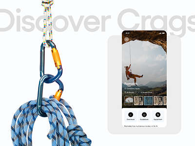 Clide - Discover Climbing Crags app climbing design graphic design interaction mobile screen ui ui design ux uxui