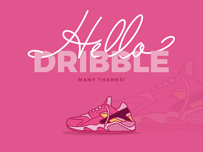 Hello Dribbble dribbble hello huarache nike shoes sneaker welcome