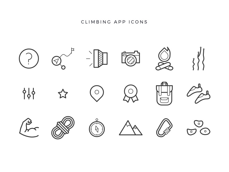 Climbing Icons by Pablo Chico on Dribbble