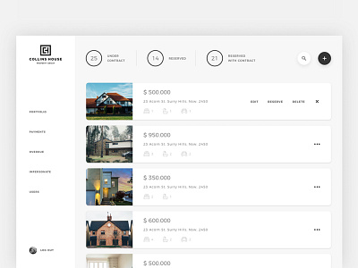 Collins Dashboard collins house dashboard design home house rent houses rent ui ui design ux