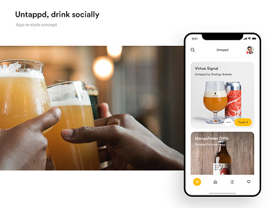 Untappd app re-style app app concept beer design design app ui ui ux uidesign