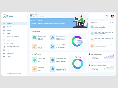 Finance Dashboard admin portal adobexd design finance illustration template ui ux vector