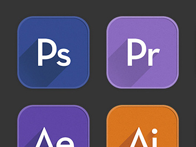 Adobe Appicon adobe app icons flat icon long shadow