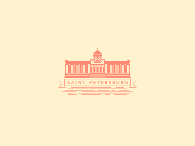 Saint-Petersburg art illustration logo pixel ribbon river spb сathedral