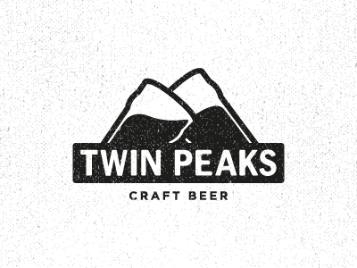 Twin Peaks bar beer black craft flat logo mountain mountains pint retro shop