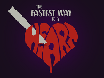 The fastest way to a heart blood cover coverart heart horror illustration knife purple red