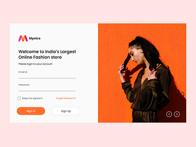 Sign In page for ecommerce website
