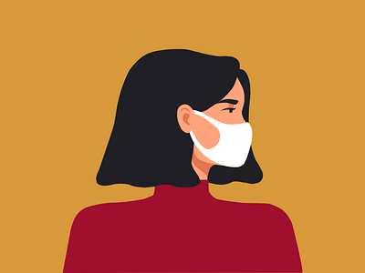 Girl with a mask | Web Illustration 2021 adobexd design digital illustration digitalart drawing girl illustration illustraion illustration art instagram post vector vibrant web