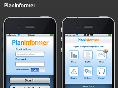 iOS Concept - PlanInformer ios ui