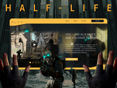 Half-Life: Alyx alyx game game art game design half-life handmade interface landingpage new play promo trend