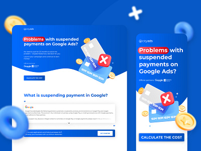 Google payments 3d figma interface landing page promo ui