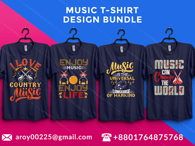 music t-shirt design bundle